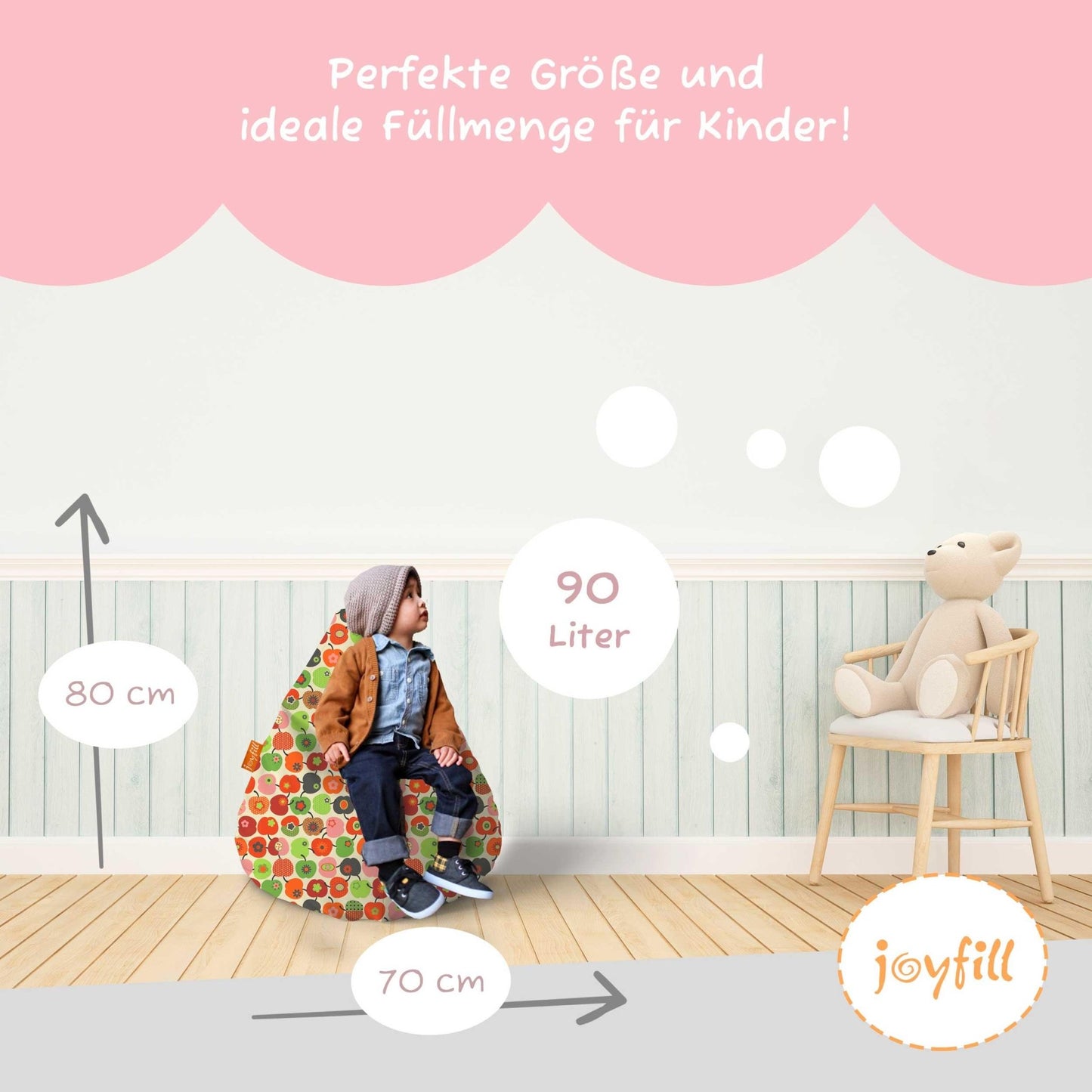Sitzsack für Kinder (EPS gefüllt | 90L) - Joyfill